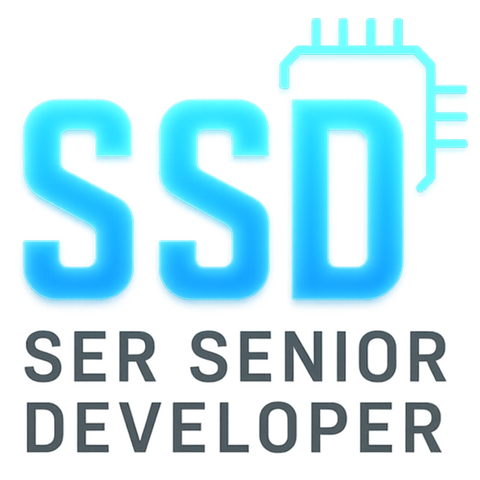 Logo de Ser Senior Developer, escuela online de inglés técnico para developers de habla hispana